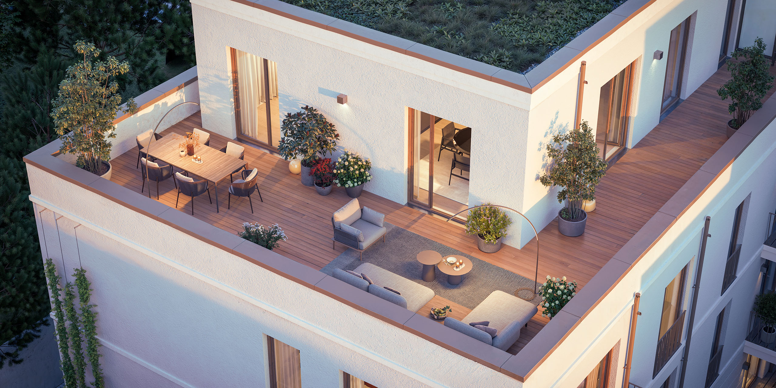 Uhlenhhof Visualisierung des Projektes - Dachterrasse